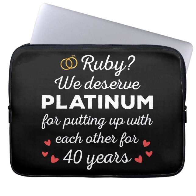 Capa Para Notebook 40º Aniversário do Casamento I - Casal Ruby Funny (Frente)