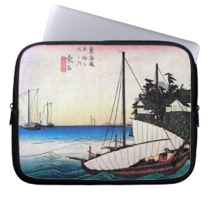 Capa Para Notebook 43. 桑名宿, 広重 Kuwana-juku, Hiroshige, Ukiy