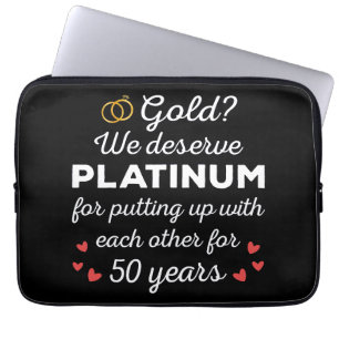 Capa Para Notebook 50º aniversário de casamento I - Dourado Casal eng