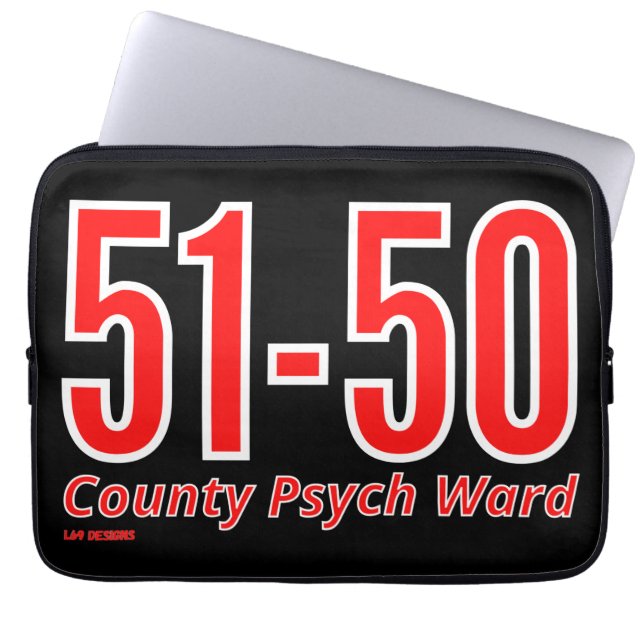 Capa Para Notebook "51-50", treinador psiquiátrico do condado engraça (Frente)