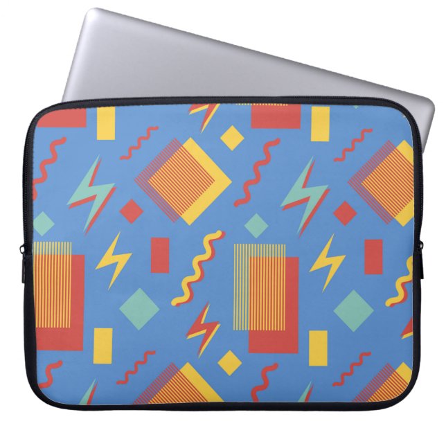 Capa Para Notebook 90s padrão perfeito. Fundo Memphis. Geometri (Frente)