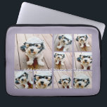 Capa Para Notebook 9 Colagem Quadrada de Fotos - com texto - orquídea<br><div class="desc">Você pode usar fotos quadradas ou selfie para este design. Use oito fotos quadradas para criar um presente exclusivo e pessoal. Ou você pode ficar com o filhote hipster e fazer uma moda. Se precisar ajustar as fotos,  clique na ferramenta personalizar para fazer alterações.</div>