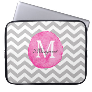 Capa Para Notebook A aguarela cor-de-rosa Chevron personaliza a caixa