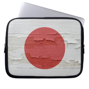 Capa Para Notebook A bandeira de Japão resistiu à pintura