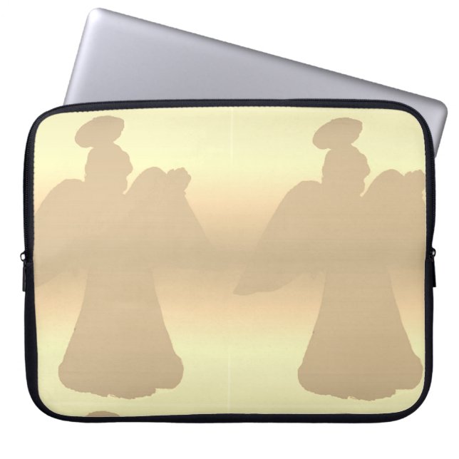 Capa Para Notebook A bolsa de laptop 15": Silhueta dos anjos (Frente)