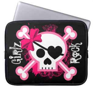 Capa Para Notebook A bolsa de laptop anca do crânio da menina da