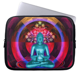Capa Para Notebook A bolsa de laptop azul Meditating de Buddha