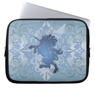 Capa Para Notebook A bolsa de laptop azul urbana do unicórnio do rol