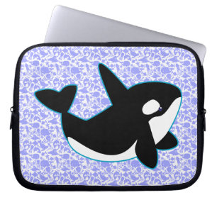 Capa Para Notebook A bolsa de laptop bonito da baleia da orca