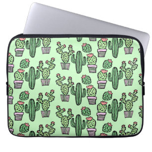 Capa Para Notebook A bolsa de laptop bonito do teste padrão do cacto