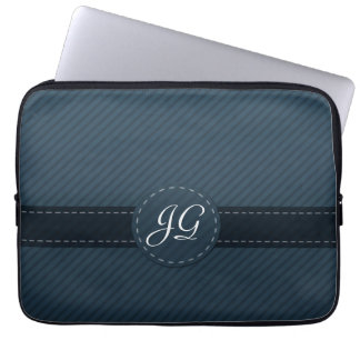 Capa Para Notebook A bolsa de laptop clássica azul do monograma da