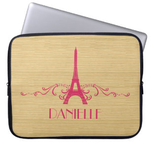 Capa Para Notebook A bolsa de laptop cor-de-rosa do Flourish do franc
