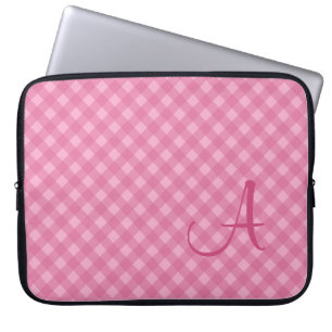 Capa Para Notebook A bolsa de laptop cor-de-rosa Monogrammed do