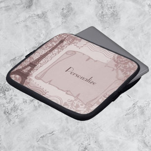 Capa Para Notebook A bolsa de laptop cor-de-rosa parisiense