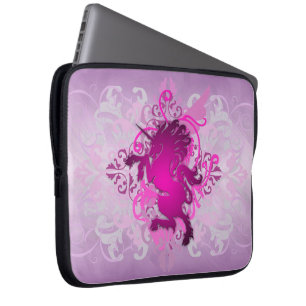 Capa Para Notebook A bolsa de laptop cor-de-rosa urbana do unicórnio
