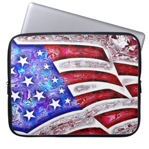 Capa Para Notebook A bolsa de laptop da BANDEIRA AMERICANA