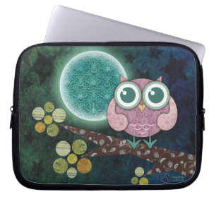 Capa Para Notebook A bolsa de laptop da meia-noite da coruja