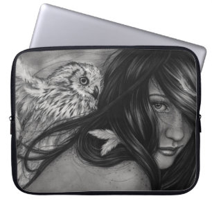 Capa Para Notebook A bolsa de laptop da menina da coruja das