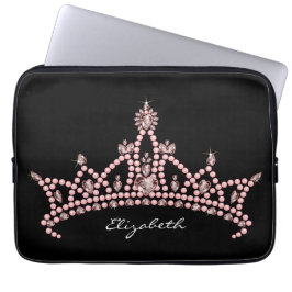 Capa Para Notebook A bolsa de laptop da princesa Tiara Coroa (preto)