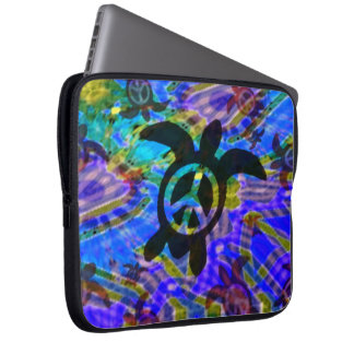 Capa Para Notebook A bolsa de laptop da tartaruga da paz