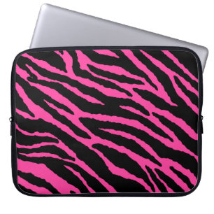 Capa Para Notebook A bolsa de laptop da zebra do rosa quente