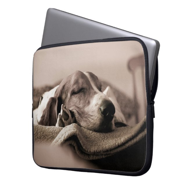 Capa Para Notebook A bolsa de laptop de Basset Hound (Frente Esquerda)