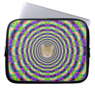 Capa Para Notebook A bolsa de laptop de néon do pulso + gato