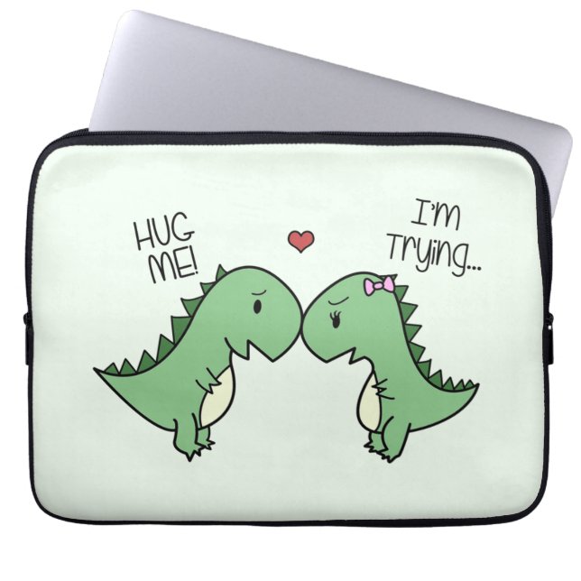 Capa Para Notebook A bolsa de laptop do amor de Dino! (Frente)