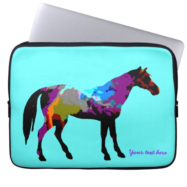 Capa Para Notebook A bolsa de laptop do cavalo de raça do Aqua (Frente)