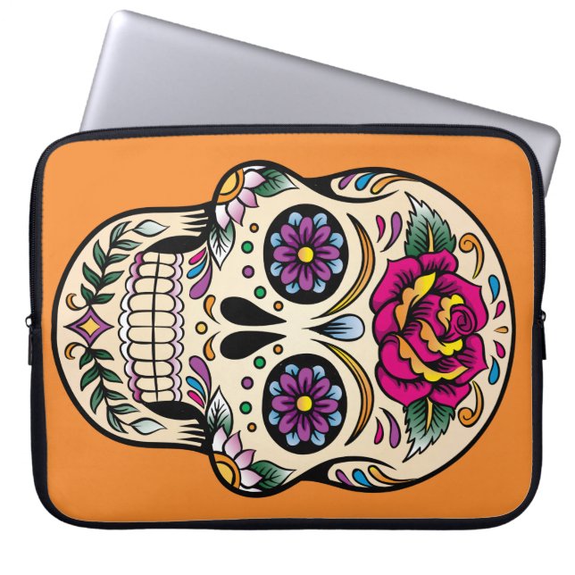 Capa Para Notebook A bolsa de laptop do crânio do açúcar (Frente)