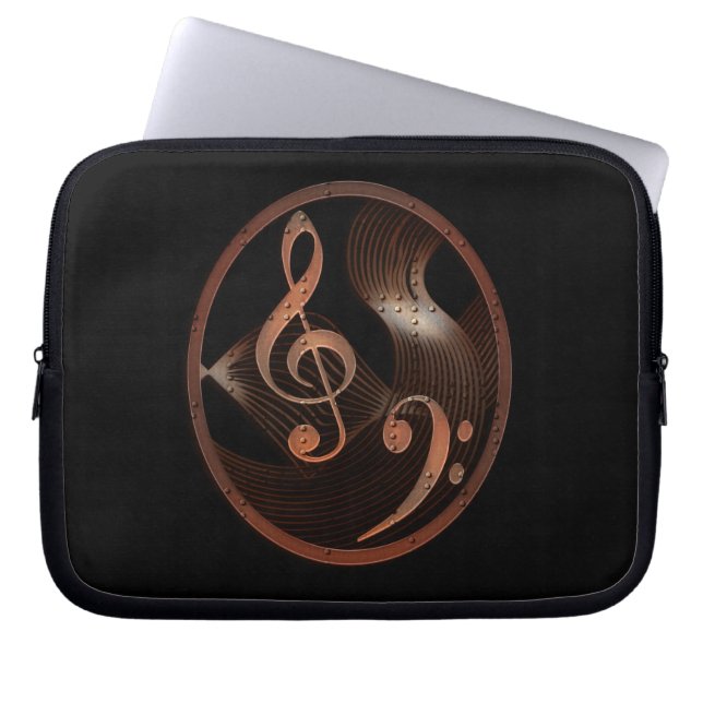 Capa Para Notebook A bolsa de laptop do design da música de Steampunk (Frente)