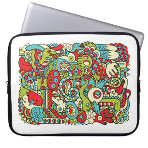 Capa Para Notebook A bolsa de laptop do Doodle do hipster do
