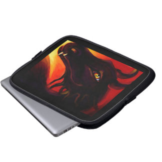 Capa Para Notebook A bolsa de laptop do dragão do fogo do ébano