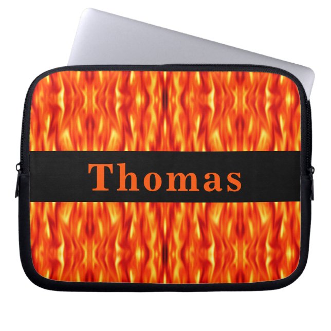 Capa Para Notebook A bolsa de laptop do fogo do abstrato da laranja (Frente)