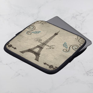 Capa Para Notebook A bolsa de laptop do Grunge da torre Eiffel