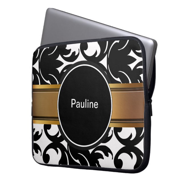 Capa Para Notebook A bolsa de laptop do monograma (Frente Esquerda)