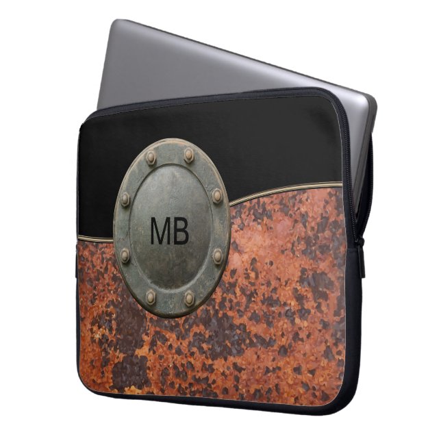 Capa Para Notebook A bolsa de laptop do monograma dos homens (Frente Esquerda)