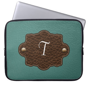 Capa Para Notebook A bolsa de laptop do olhar do couro do monograma