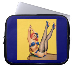 Capa Para Notebook A bolsa de laptop do poster vintage da menina do