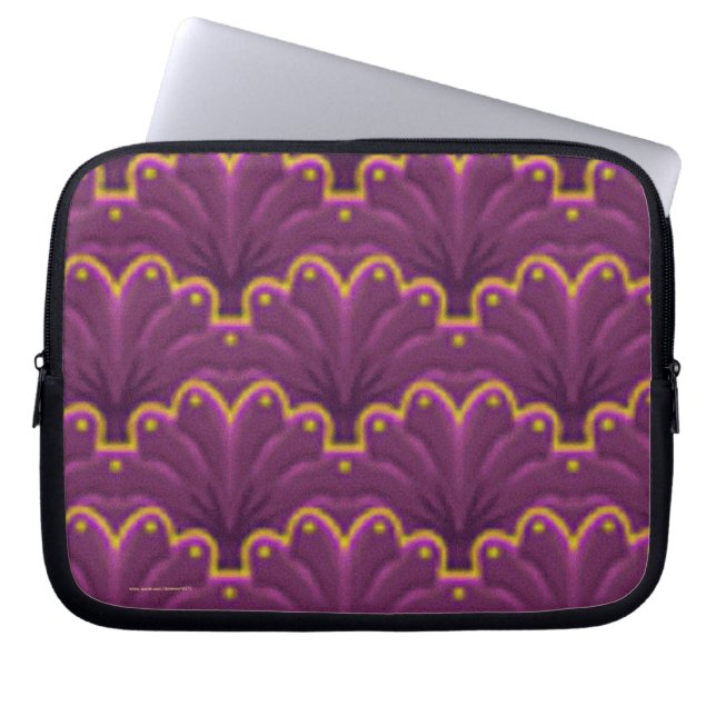 Capa Para Notebook A bolsa de laptop do Roxo-Ouro (Frente)