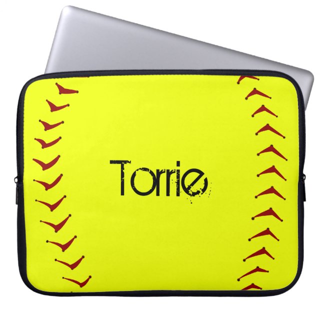 Capa Para Notebook A bolsa de laptop do softball de Fastpitch (Frente)