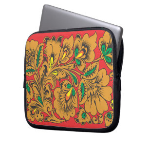 Capa Para Notebook a bolsa de laptop do teste padrão do khokhloma