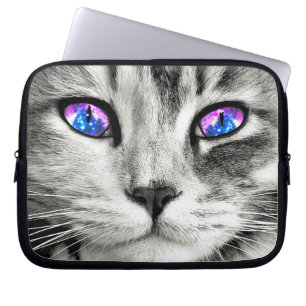 Capa Para Notebook A bolsa de laptop dos olhos de gato da galáxia
