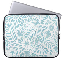 A bolsa de laptop floral azul do Belle