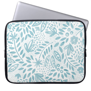 Capa Para Notebook A bolsa de laptop floral azul do Belle