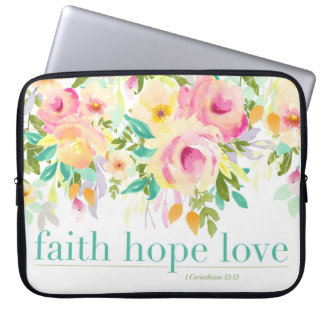 Capa Para Notebook A bolsa de laptop floral da aguarela do amor | da