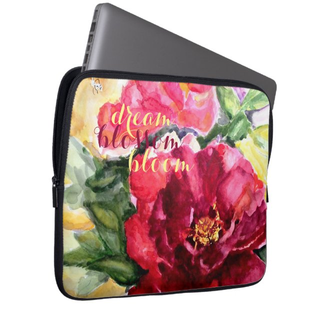 Capa Para Notebook A bolsa de laptop floral da arte da aguarela da (Frente Esquerda)