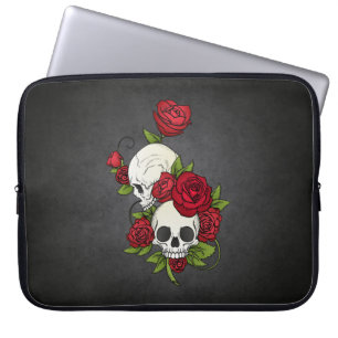 Capa Para Notebook A bolsa de laptop floral de Crânio Diâmetro de los