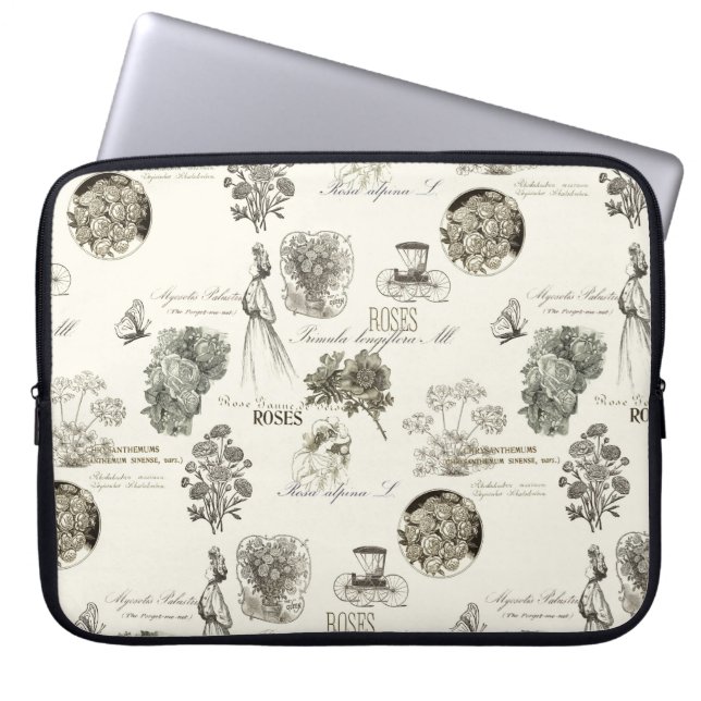 Capa Para Notebook A bolsa de laptop floral do teste padrão do (Frente)