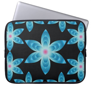 Capa Para Notebook A bolsa de laptop floral: Flores azuis